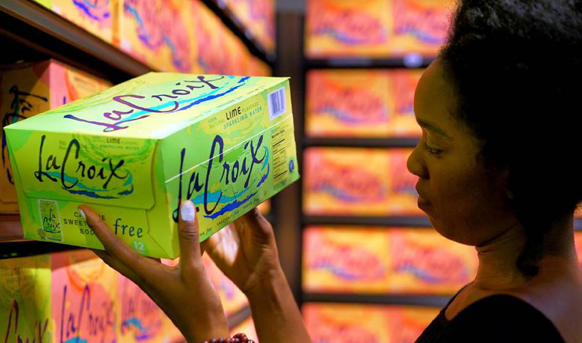 Portraits Of Brooklynites Flocking To Massive LaCroix Wall In New WholeFoods